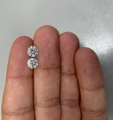 #ad 1 CT Natural White Diamond 5 mm 2 Pcs Round Cut VVS1 D Grade GDGL Certified Q10 $33.88