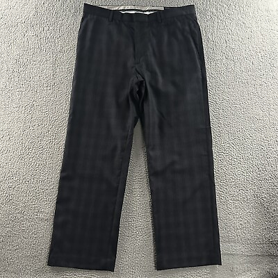 #ad Banana Republic Mens Pants Blue Size 39x32 Dress Pant Straight Plaid Wool Blend $26.49