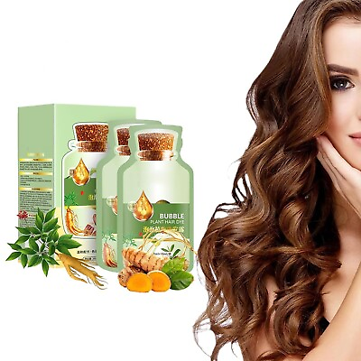 #ad Natural Plant Hair Dyequot;New Botanical Bubble Hair Dye 20ml x10 packs Shampoo $9.39