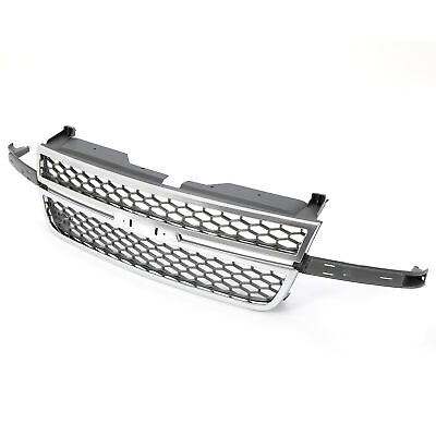 #ad Chrome Grille Honeycomb Grill For 2003 2007 Silverado 1500 2500 3500 HD Pickup $99.90