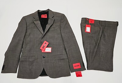 #ad HUGO BOSS Men#x27;s 38S Jacket 32R Pants Suit Gray Henry214X 2 PC Suit Wool $299.99