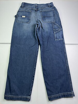 #ad Vtg Old Navy Painters Jeans Mens Blue Carpenter Wide Leg Baggy Skater Y2K 32x30 $35.00