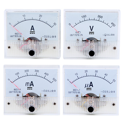 #ad DC Ammeter 1 30A 1 500mA 50 500uA 5 300V Voltmeter Analog Panel Meter 65mmx56mm $3.99