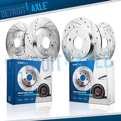 #ad RWD Front Rear Drilled Brake Rotors for Chrysler 300 Challenger Charger Magnum $161.79