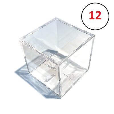 #ad 12 Baseball Cubes UV Blocking Display Holder With Stand New Collector MVP $59.99
