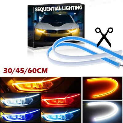 #ad 2X White 30 CM Car Flexible Tube LED Strip Daytime Running DRL Light Headlight $5.75