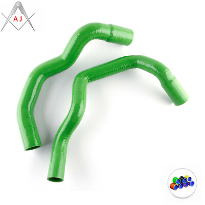 #ad For 1984 1990 Jeep Cherokee Wagoneer Silicone Radiator Coolant Pipe Hose Green $55.00