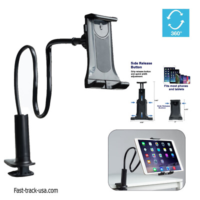 #ad 360 Tablet Phone 2 In 1 Holder Stand with Flexible Goose Neck Long Arm $12.99