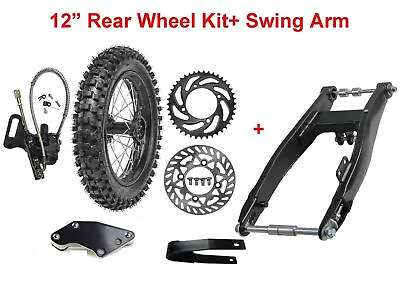 #ad 12quot; Dirt Bike Rear Swingarm Wheel 80 100 12 Tyre Rim Disc CRF50 110 125cc Atomik AU $324.99