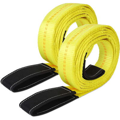 #ad 2 Pack 10#x27;x2quot; Heavy Duty Lifting Slings Web Sling Recovery Web Sling Winch Strap $23.74