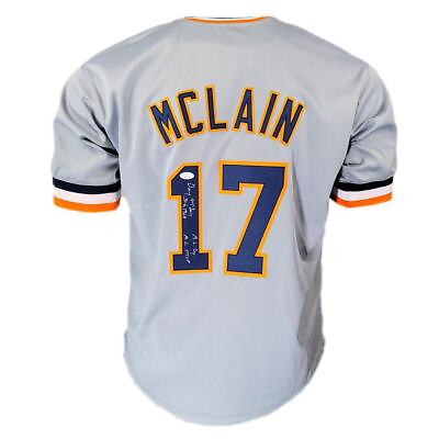 #ad Denny McLain Signed Multiple Inscription Detroit Grey Baseball Jersey JSA $64.95