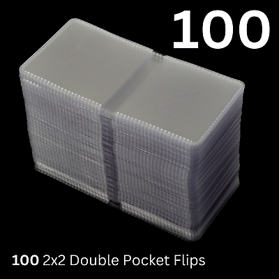 #ad 100 2x2 Double Pocket Vinyl Coin Flips for Storage amp; Display Plastic Holders $13.07