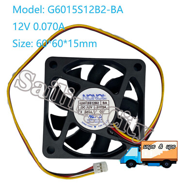 #ad 3 Pin Cooling Fan NONOISE G6015S12B2 BA 12V 0.070A 60*60*15mm For Samsung DLP TV $14.25
