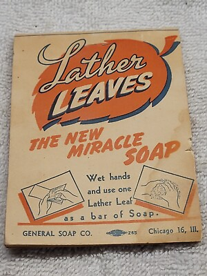 #ad VINTAGE LATHER LEAVES THE NEW MIRACLE SOAP THE GENERAL SOAP CO. CHICAGO ILLINOIS $39.99