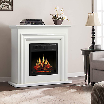 #ad Electric Fireplace with Mantel Package Freestanding Fireplace Heater Corner Fire $427.85