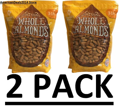 #ad 2 PACK Member#x27;s Mark Natural Whole Almonds 3 lbs each Total 6 lbs. FRESH $30.90
