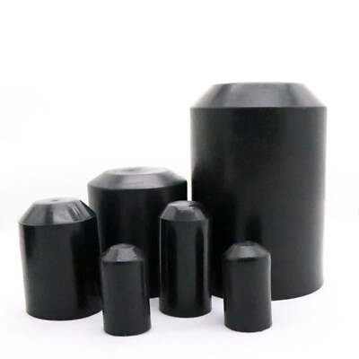 #ad 1 5pcs black Shrink End Seal Cap Insulated Wrap Wire Protect Cover Bottom Cabl $3.51