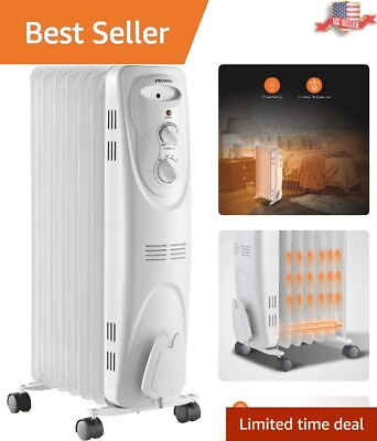 #ad 1500W Oil Filled Radiator Heater with Adjustable Thermostat Portable and Safe $112.52