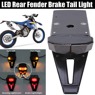 #ad Dirt Bike LED Rear Fender Brake Tail Light Turn Signal Off road Enduro Universal $14.05