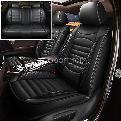 #ad For Nissan Full Set Car 5 Seat Covers Waterproof PU Leather Cushion Pad $108.29