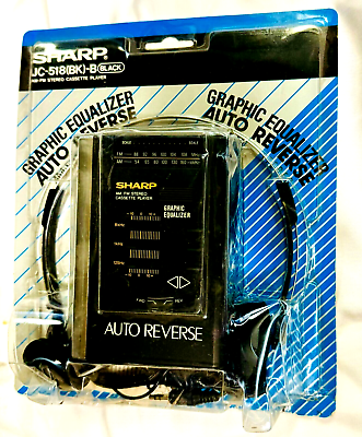 #ad Sharp JC 518 BK AM FM Stereo Cassette Player Black Vintage New $74.95