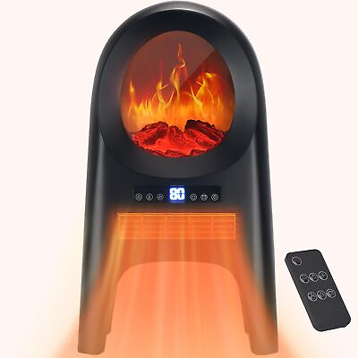 #ad Uthfy Space Heater Indoor Use1500W Ceramic Electric Heater with Flame 24 inch $58.32