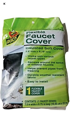 #ad Duck Flexible Slip On Insulated Black Outdoor Faucet Cover Winterize $9.99