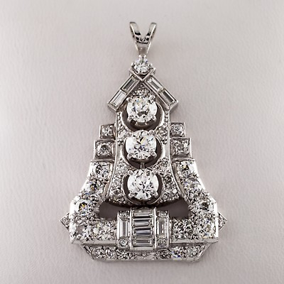 #ad 4.75 carat Diamond Colorless VS Clarity Pagoda Platinum Drop Pendant $8315.99