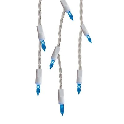 #ad GE Icicle Style Lights String A Long 300ct Blue Lights White Wire 13.2 ft NEW $20.99