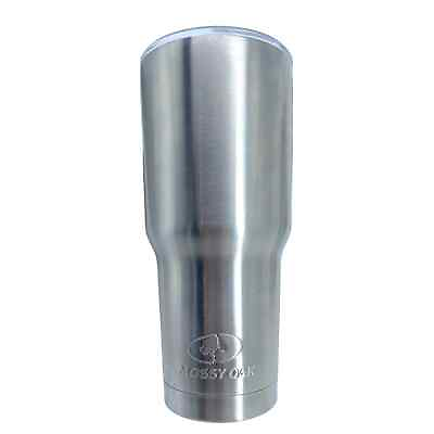 Mossy Oak Silver Double Wall 30 oz 18 8 Stainless Steel Tumbler with Lid $12.00