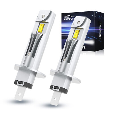 #ad H1 LED Headlights Bulbs Kit White Super Bright Lamps 2Pcs High or Low Beam 6000K $39.99