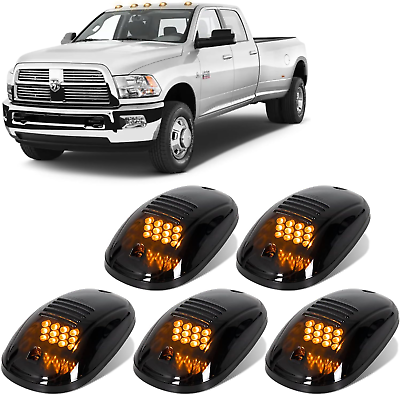 #ad Smoked Cover Cab Roof Top Marker Running Lamps Amber 60 LED Trucks Rooftop Marke $34.99