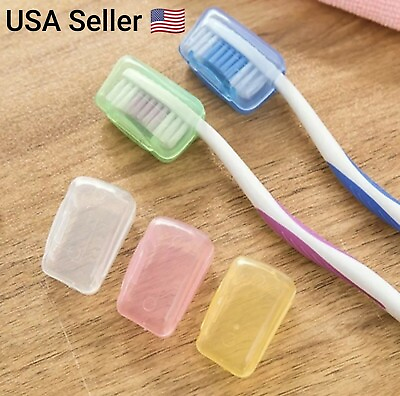 #ad 5Pcs set Toothbrush Headgear Colorful Portable Tooth brush Cover Tooth Brush $4.99