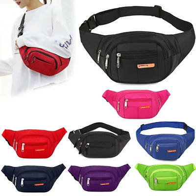 #ad Men Women Fanny Pack Belt waist Bag Cross body Sling Shoulder Travel Sport Pouch $6.56