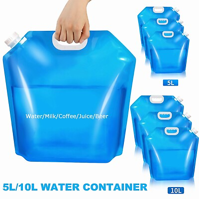 #ad 1 3Pack Portable Water Storage Folding Container Carrier Bag For Outdoor Camping $8.95