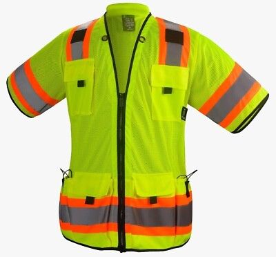 #ad Crew Yellow Reflective High Visibility Class 3 Safety Vest $10.99