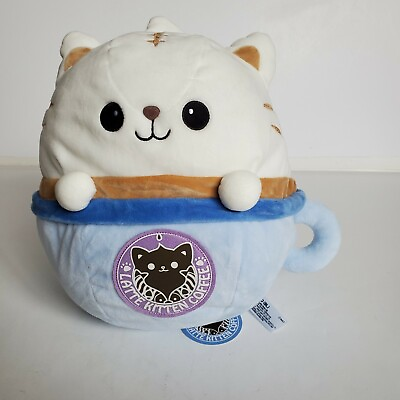 #ad New Latte Kitten Coffee Cup Plush Blue Neko Cat $24.90