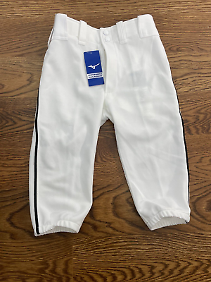 #ad Mizuno Baseball Premier Piped Short Pant Youth Large White Blue Stripe NWT $49.90