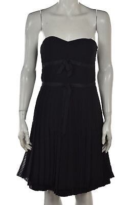 #ad Marc Marc Jacobs Womens Dress Size 2 Black Sheath Knee Length Strapless Silk $39.49
