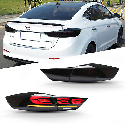 #ad 2x Tail Lights For 2016 2017 2018 Hyundai Elantra Sequential LED Smoke Rear Lamp $308.99
