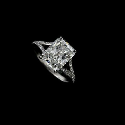 #ad 5Ct Radiant Certified Diamond Lab Created Engagement Propose Ring 14K White Gold $275.00