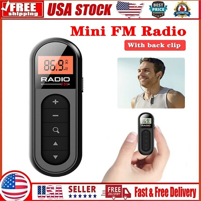 #ad Mini Digital LCD Screen FM Radio Pocket Receiver Stereo Sound w 3.5MM Earphone $17.57