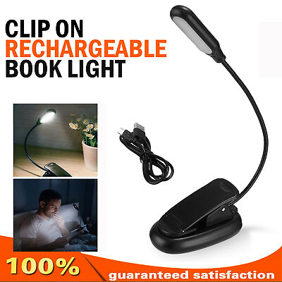 #ad USB Rechargeable Flexible Clip on Lamp LED Table Desk Bedside Reading Book Light $9.99