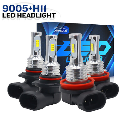 #ad 9005H11 LED Headlight Combo High Low Beam Bulbs Kit Super White Bright Lamps A $25.99