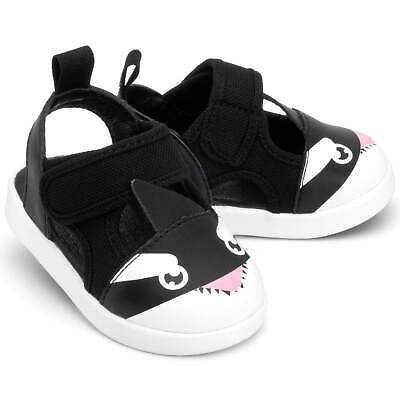 #ad Killer Whale Squeaky Toddler Sandals Black $37.04