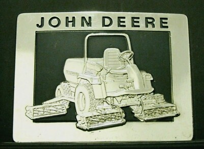 #ad John Deere Five Gang Rotary Mower Belt Buckle 1988 Golf Turf Lawn Groomer jd $27.00