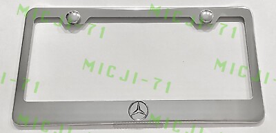#ad 3D Mercedes Benz Raised Emblem Stainless Steel License Plate Frame Rust Free $16.50