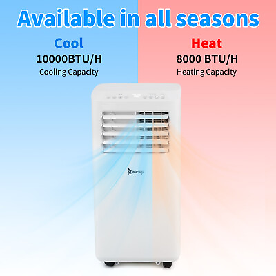 #ad 10000 BTU Portable Air ConditionerHeat Dehumidifier AC Fan Remote Wifi $265.88