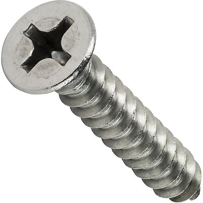 #ad #4 Phillips Flat Head Self Tapping Sheet Metal Screws Stainless Steel All Sizes $131.01