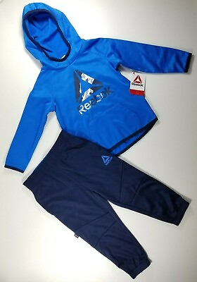 #ad Reebok Boys Blue Hoodie Plus Sweat Pant 2 Piece Set Sizes 2T 4T Hoody Jacket NWT $17.08